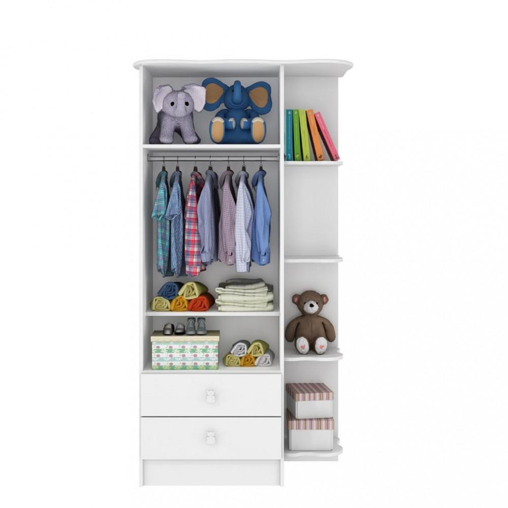 Guarda Roupa Infantil 2 Portas 2 Gavetas com Cantoneira Corujinha Percasa - 3
