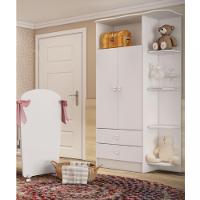 Guarda Roupa Infantil 2 Portas 2 Gavetas com Cantoneira Corujinha Percasa - 1