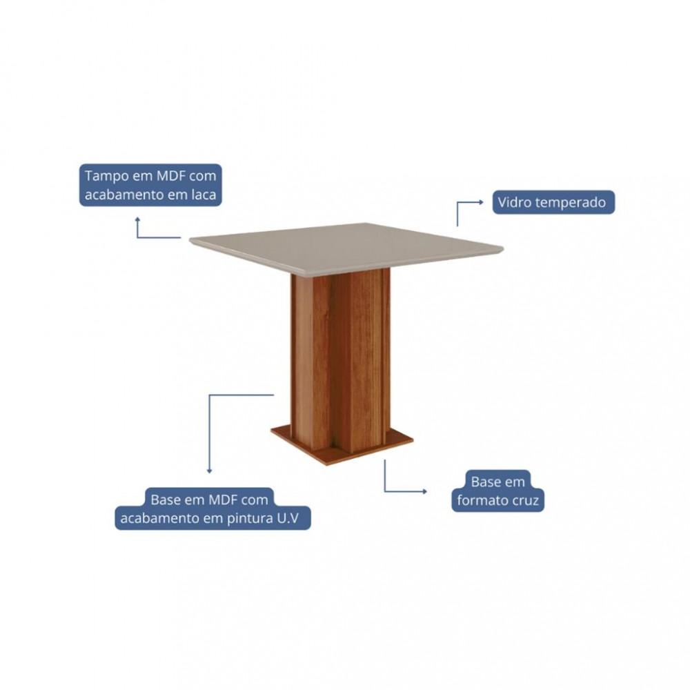 Mesa de Jantar com Tampo MDF Vidro Sophia Cimol - 2