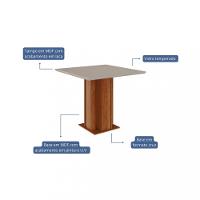 Mesa de Jantar com Tampo MDF Vidro Sophia Cimol - 2