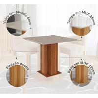 Mesa de Jantar com Tampo MDF Vidro Sophia Cimol - 3