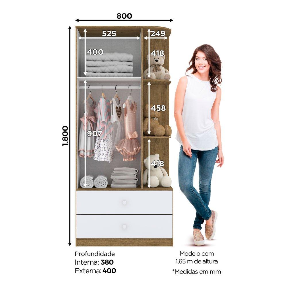 Guarda Roupa Infantil 2 Portas 2 Gavetas Labirinto Henn - 4