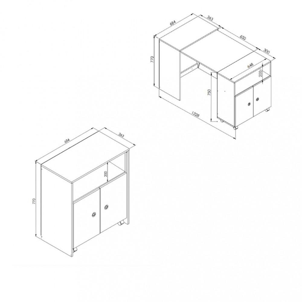 Balcao Infantil Multiuso Recolhível com Rodízios BL1000 Art in Moveis - 4
