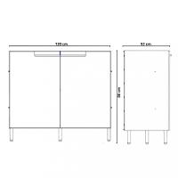 Balcão 2 Portas 120cm sem Tampo Manhattan Ph3073 Herval