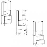 Paneleiro Torre Quente 3 Portas 1 Gavetas Art Kits Parana - 3