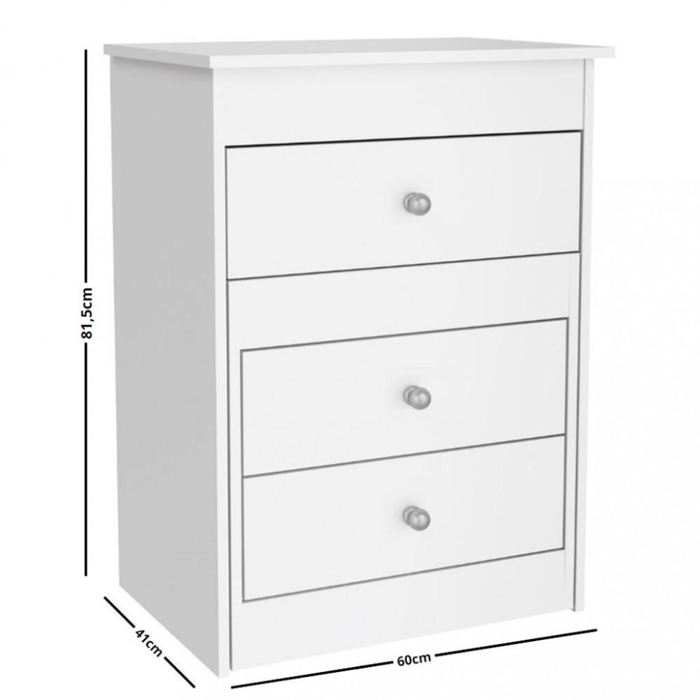 Penteadeira 3 Gavetas com Banqueta MB1011 Movelbento - 3