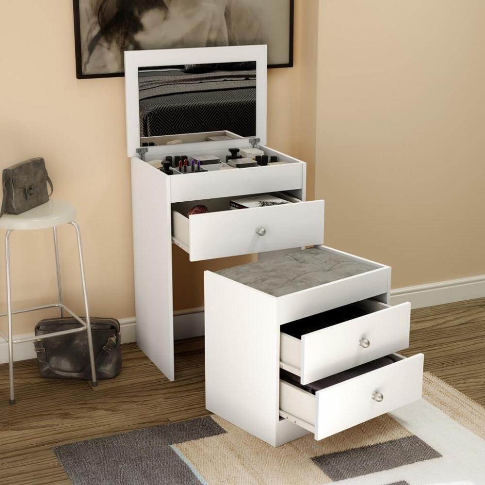 Penteadeira 3 Gavetas com Banqueta MB1011 Movelbento - 5