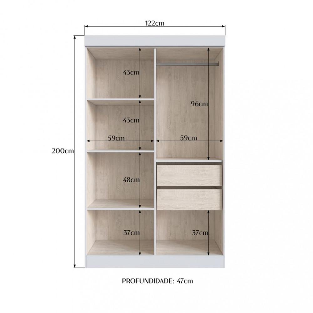 Guarda Roupa Solteiro 4 Portas MDF New Recife Doripel - 3