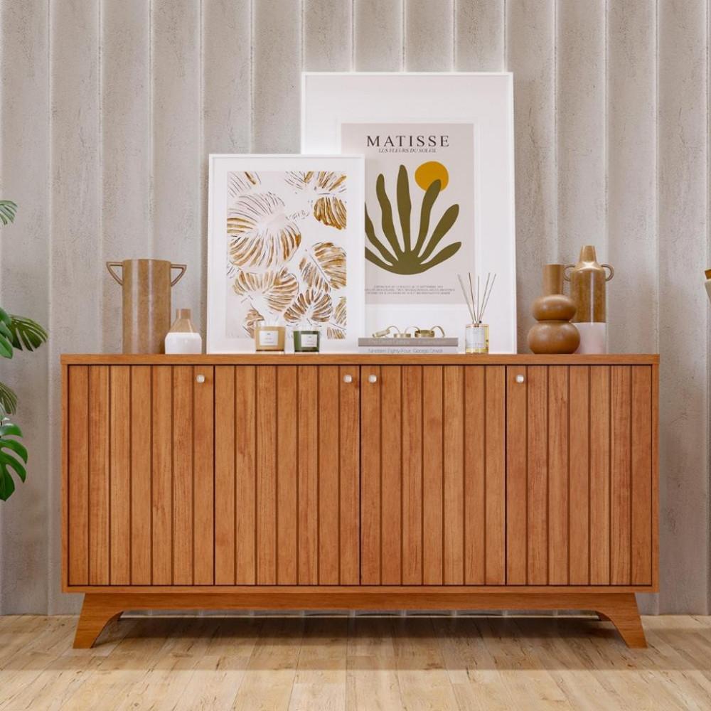 Balcão Buffet 4 Portas Ripado Isa Cimol - 1