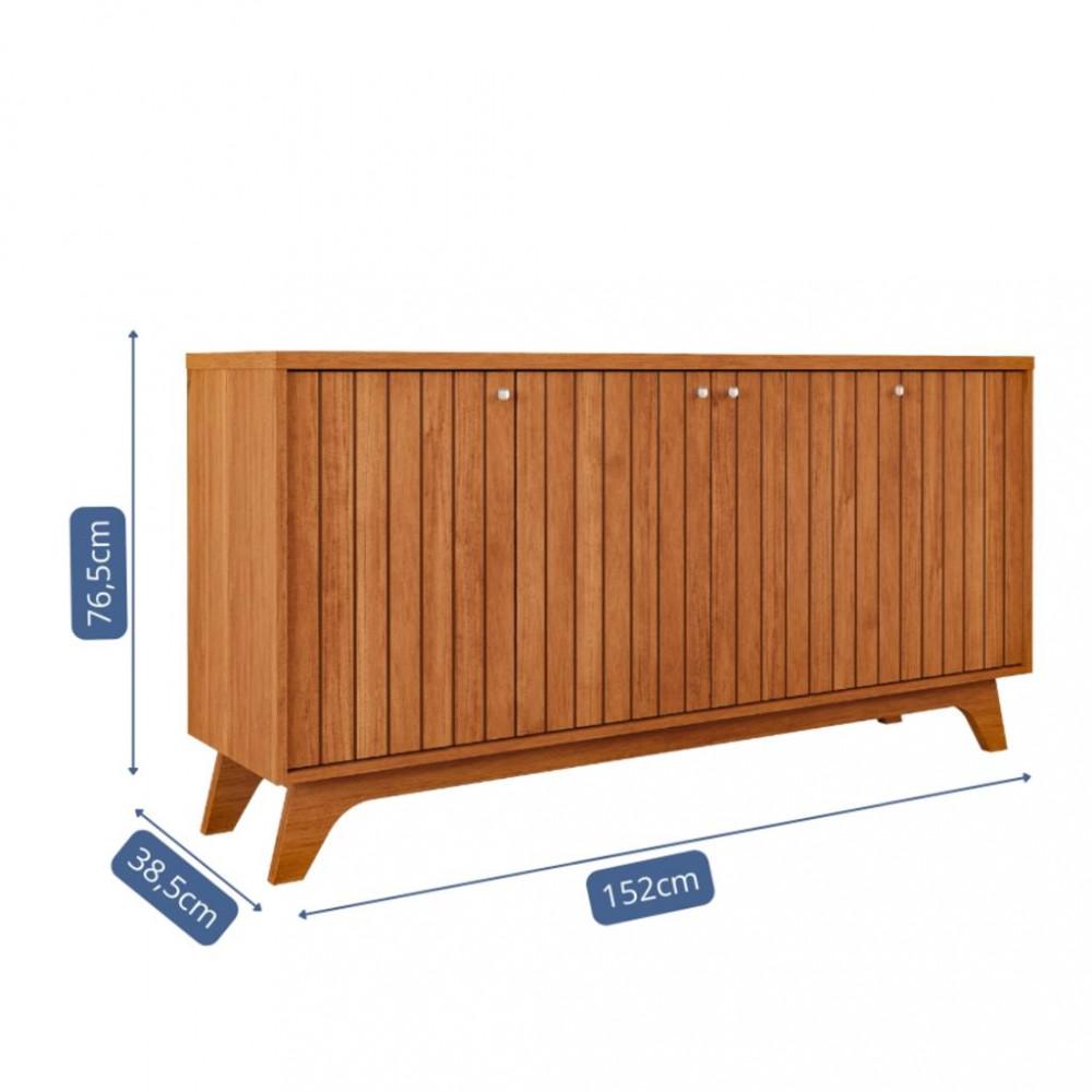 Balcão Buffet 4 Portas Ripado Isa Cimol - 4