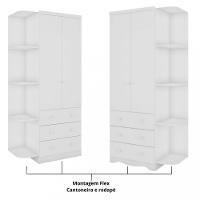 Guarda Roupa Infantil 2 Portas 3 Gavetas MDF Smim New Móveis Peroba - 2