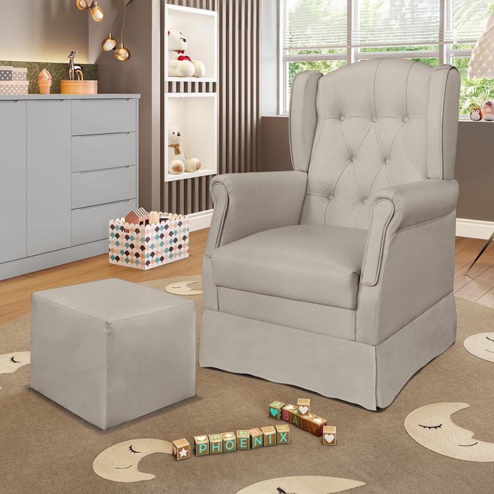 Poltrona de Amamentação Leticia com Puff Phoenix baby - 1