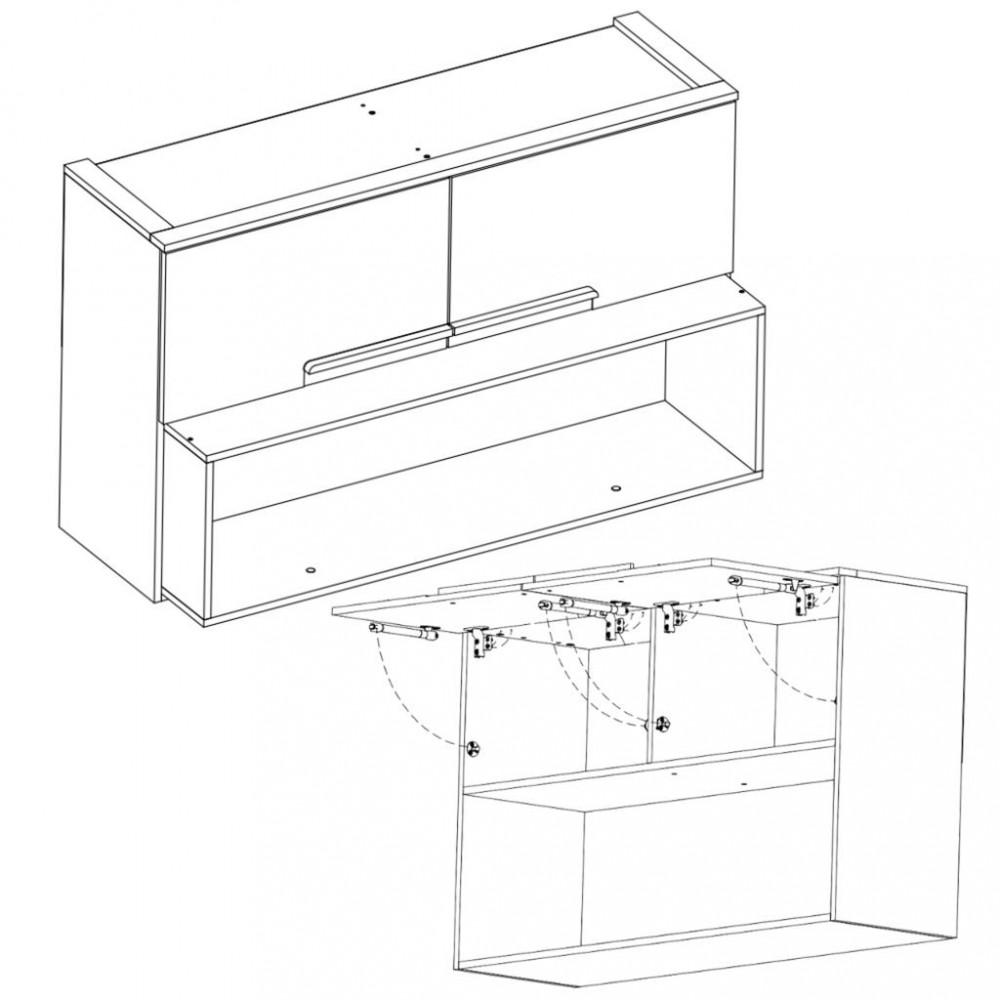 Armario Aereo 2 Porta Manhattan Herval - 3