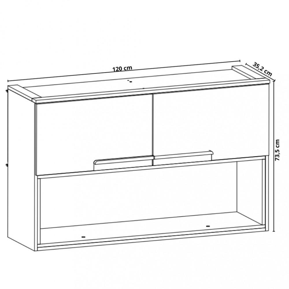 Armario Aereo 2 Porta Manhattan Herval - 4