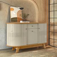 Aparador Buffet 3 Portas Flexíveis 1 Gaveta com Pés Monza Madetec - 1