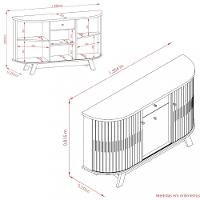 Aparador Buffet 3 Portas Flexíveis 1 Gaveta com Pés Monza Madetec - 4