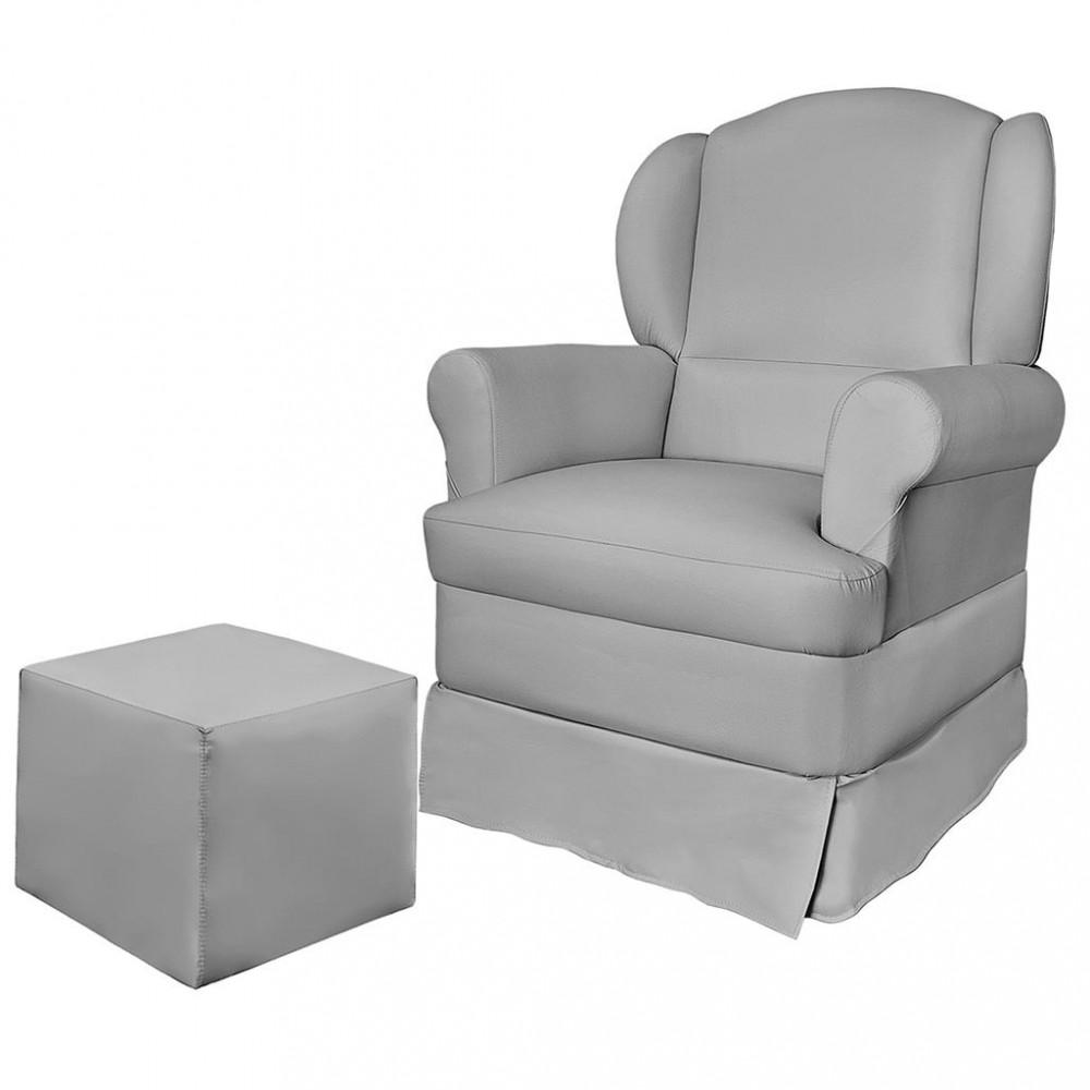 Poltrona de Amamentação com Pés de Madeira e Puff Sabrina Phoenix Baby - 2