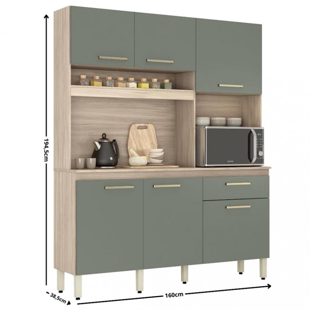 Cozinha Compacta 6 Portas 1 Gaveta Alamo Demobile - 4