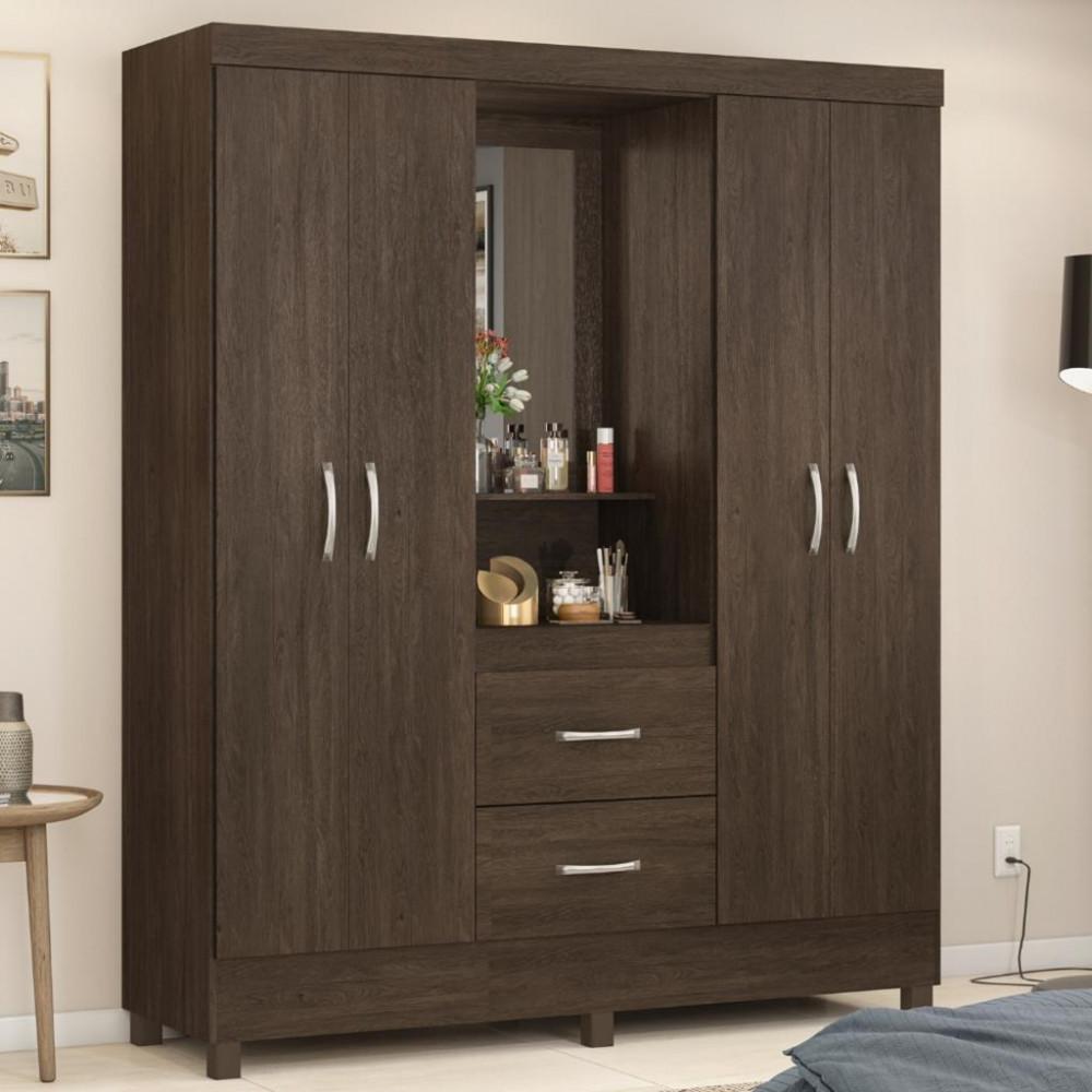 Guarda Roupa Solteiro 4 Portas 2 Gavetas Lord Demobile - 1
