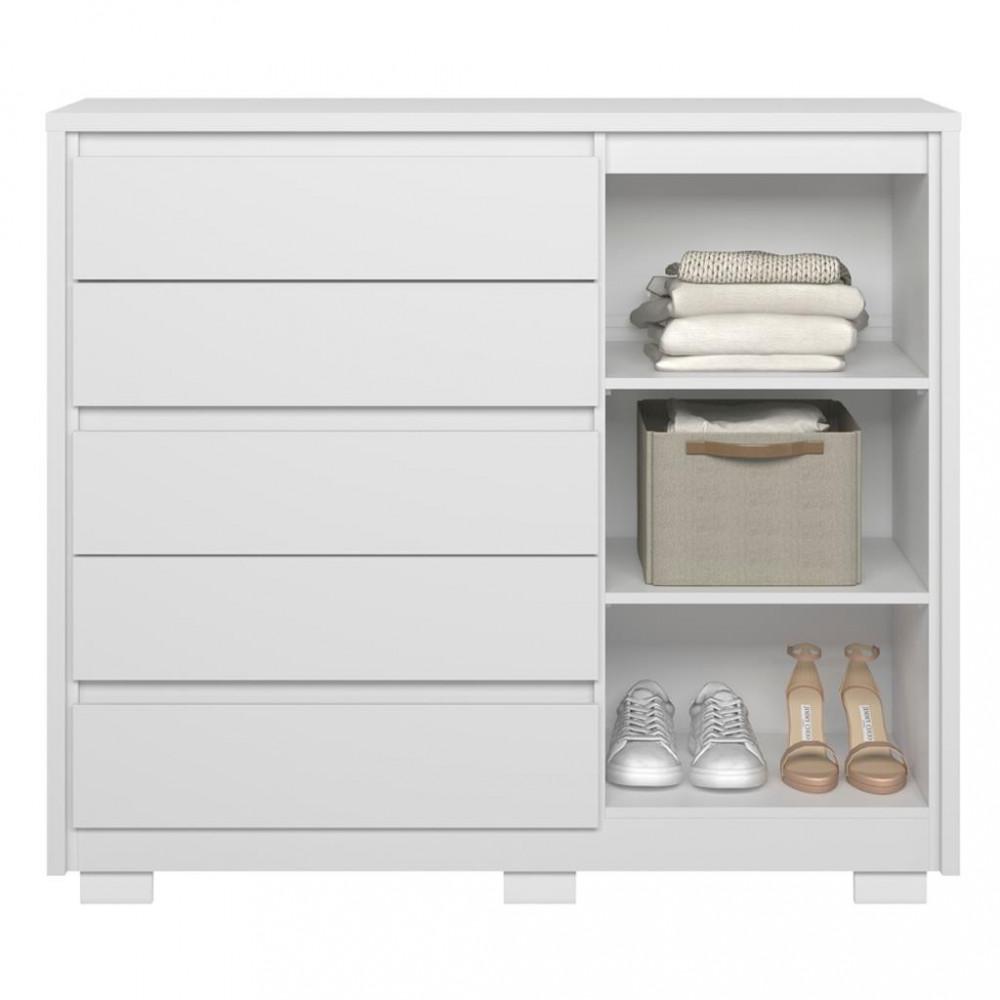 Cômoda 1 Porta 5 Gavetas Ripado Duetto Albatroz - 3