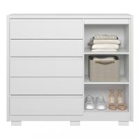 Cômoda 1 Porta 5 Gavetas Ripado Duetto Albatroz - 3