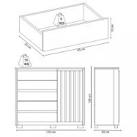 Cômoda 1 Porta 5 Gavetas Ripado Duetto Albatroz