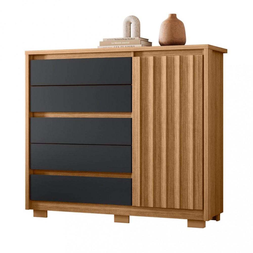 Cômoda 1 Porta 5 Gavetas Ripado Duetto Albatroz - 2