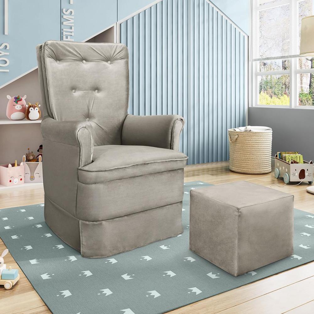 Poltrona de Amamentação com Puff Valentina Phoenix Baby - 1