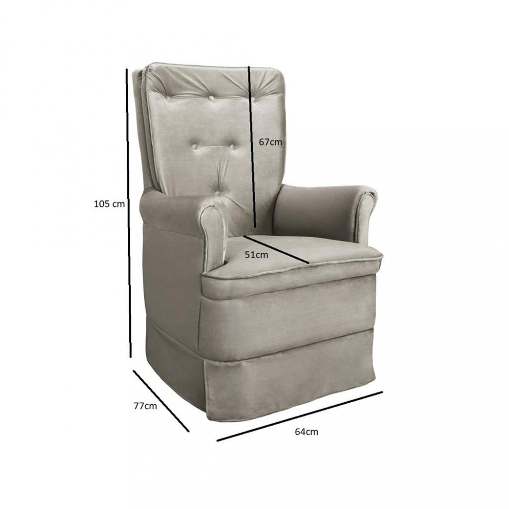 Poltrona de Amamentação com Puff Valentina Phoenix Baby - 3