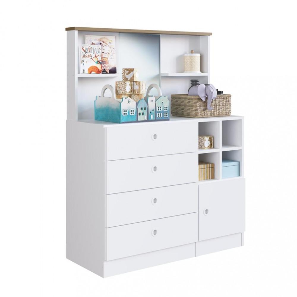 Cômoda infantil Espelho 1 Porta 4 Gavetas Amore Meu Fofinho Art in Moveis - 2