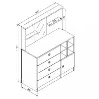 Cômoda infantil Espelho 1 Porta 4 Gavetas Amore Meu Fofinho Art in Moveis - 4