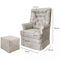 Poltrona de Amamentação Alana com Puff Phoenix Baby - 3