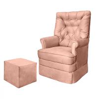 Poltrona de Amamentação Alana com Puff Veludo Phoenix Baby - 2