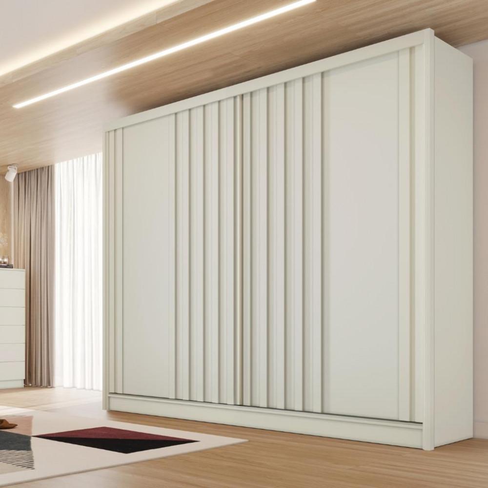 Guarda Roupa Casal 2 Portas de Correr 4 Gavetas Ripado Galati Made Marcs - 1