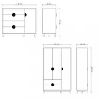 Quarto Cômoda 4 Gavetas 1 Porta e Guarda Roupa 3 Portas 2 Gavetas Ipe Albatroz