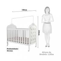 Quarto de Bebê Berço Mini Cama com Capitonê MDF Cômoda Elô New Móveis Peroba - 3