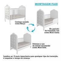 Quarto de Bebê Berço Mini Cama com Capitonê MDF Cômoda Elô New Móveis Peroba - 5