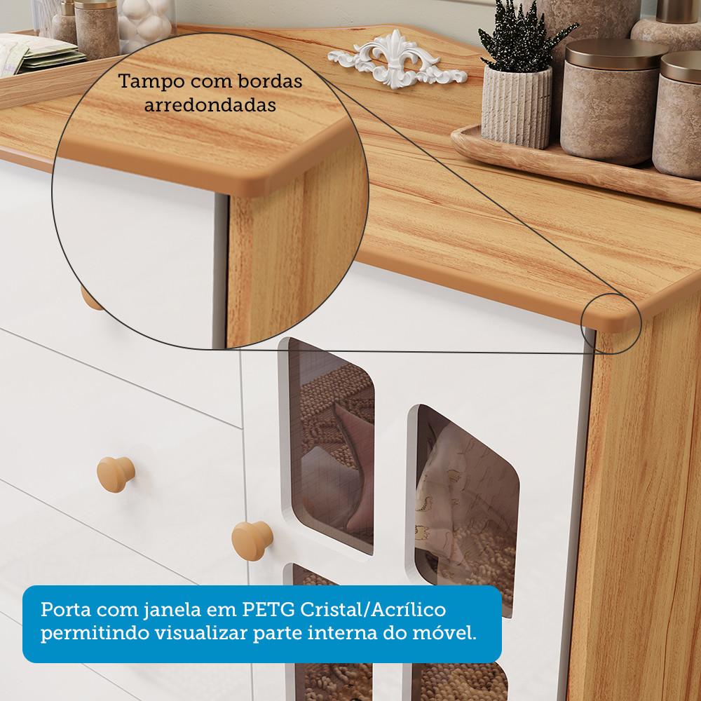 Quarto de Bebê Berço Mini Cama com Capitonê MDF Cômoda Elô New Móveis Peroba - 6