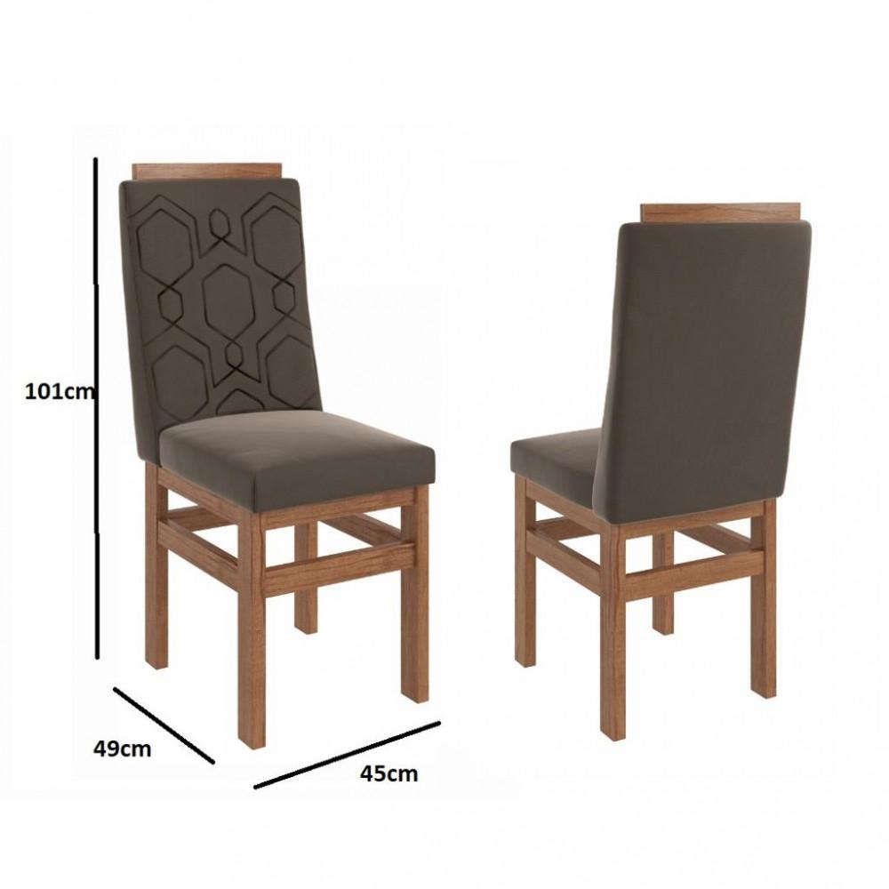 Sala de Jantar Mesa 160cm e 6 Cadeiras Joli 147/26 Zamarchi - 3