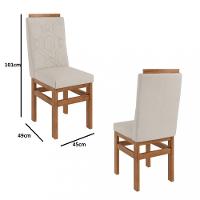 Sala de Jantar Mesa 160cm e 6 Cadeiras Joli 147/26 Zamarchi - 3