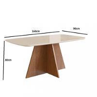 Sala de Jantar Mesa 160cm e 6 Cadeiras Joli 147/26 Zamarchi - 4