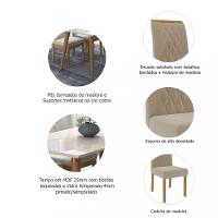 Conjunto Sala de Jantar Mesa Adele 130cm 4 cadeiras Juliana Cimol - 3