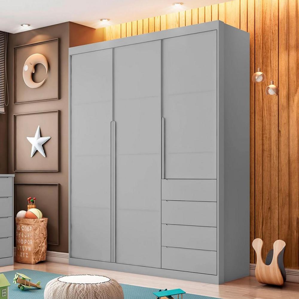 Guarda Roupa Infantil 3 Portas 4 Gavetas Perola Phoenix Baby - 1