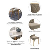 Conjunto Sala de Jantar Mesa Adele 130cm 4 Cadeiras Fernanda Cimol - 3