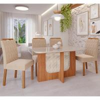 Conjunto Sala de Jantar Mesa Louise 130cm  4 cadeiras Paola Wood Cimol - 1