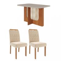 Conjunto Sala de Jantar Mesa Louise 130cm  4 cadeiras Paola Wood Cimol - 2