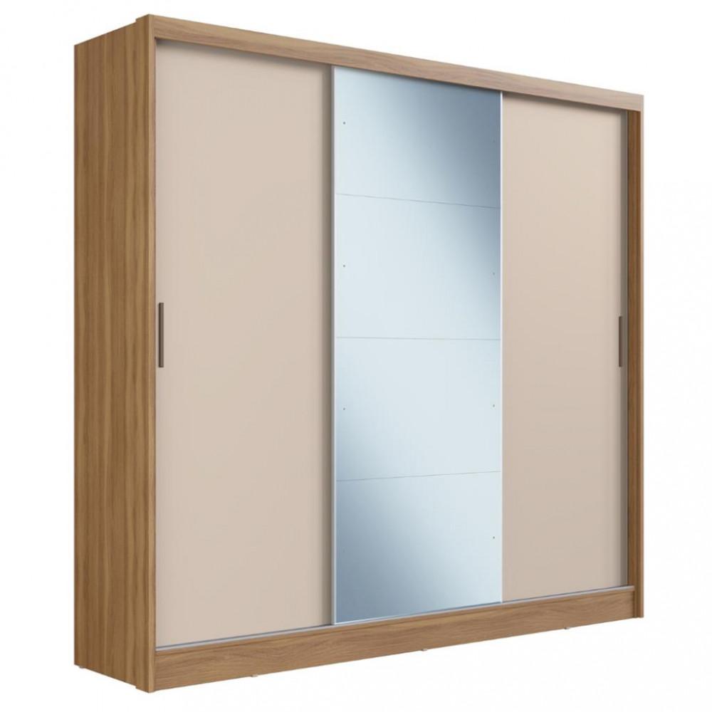 Guarda Roupa Casal com Espelho 3 Portas de Correr 2 Gavetas Dalila Demobile - 2