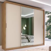 Guarda Roupa Casal com Espelho 3 Portas de Correr 2 Gavetas Dalila Demobile - 1