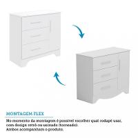 Cômoda Infantil 1 Portas 3 Gavetas MDF Popy Retro Peroba - 4