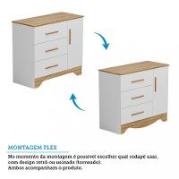 Cômoda Infantil 1 Portas 3 Gavetas MDF Popy Retro Peroba - 4